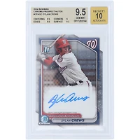 Dylan Crews Washington Nationals Autographed 2024 Bowman Chrome 1st Bowman #CPA-DC BGS Authenticated 9.5/10 Card - 9.5,9,9.5,9.5 Subgrades