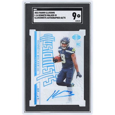 Kenneth Walker III Seattle Seahawks Autographed 2022 Panini Illusions Illusionists #I-14 #60/75 SGC Authenticated 9 Rookie Card
