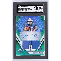 Dalton Kincaid Buffalo Bills Autographed 2023 Panini Phoenix Green Prime Rookie Dual 2-Color Materials Relic #RAD-DK #9/25 SGC Authenticated 9/10 Rookie Card