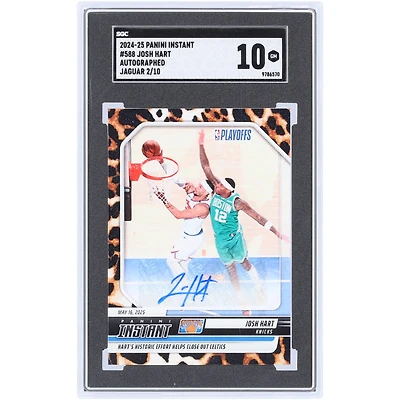 Josh Hart New York Knicks Autographed 2024-25 Panini Instant Jaguar #588 #2/10 SGC Authenticated 10 Card