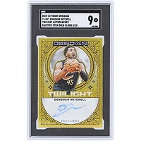Donovan Mitchell Cleveland Cavaliers Autographed 2023-24 Panini Obsidian Electric Etch Gold Flood Twilight #TS-MIT #5/10 SGC Authenticated 9 Card