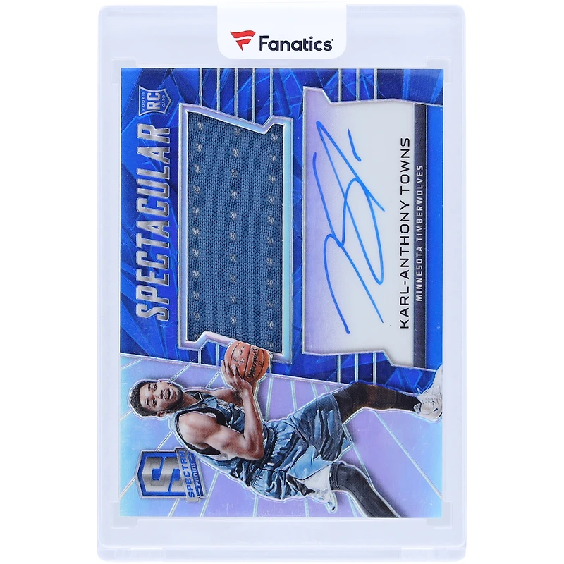 Karl-Anthony Towns Minnesota Timberwolves Autographed 2015-16 Panini Spectra Spectacular Swatch Signature Relic #SS-KAT #1/35 Rookie Card