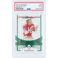 Joe Montana San Francisco 49ers 2021 Panini Flawless Emerald #82 #1/5 PSA Authenticated 9 Card