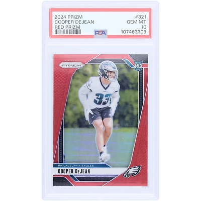Cooper DeJean Philadelphia Eagles 2024 Panini Prizm Red Prizm #321 PSA Authenticated 10 Rookie Card