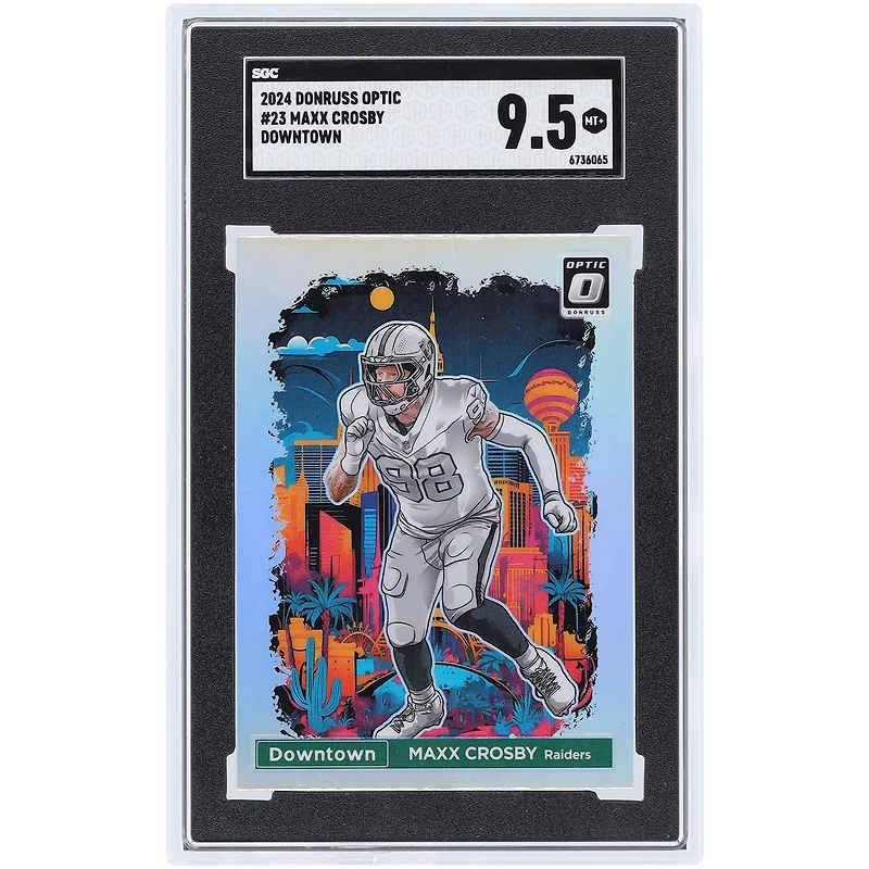 Maxx Crosby Las Vegas Raiders 2024 Panini Donruss Optic Downtown #23 SGC Authenticated 9.5 Card