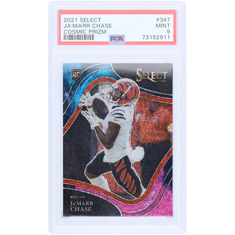 Ja'Marr Chase Cincinnati Bengals 2021 Panini Select Cosmic Prizm #347 PSA Authenticated 9 Rookie Card