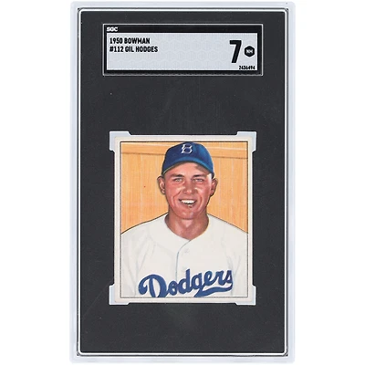 Gil Hodges Brooklyn Dodgers 1950 Bowman #112 SGC Authenticated 7 Card