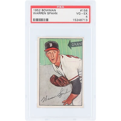 Warren Spahn Boston Braves 1952 Bowman #156 PSA Authenticated 4 Card