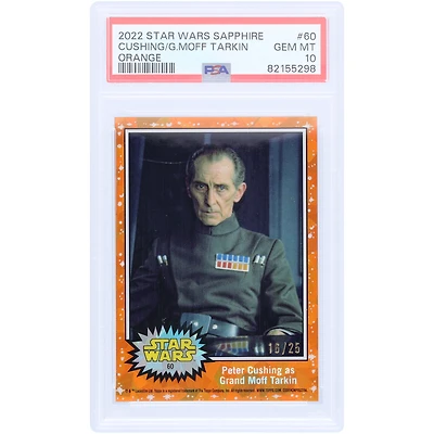 Grand Moff Tarkin Star Wars 2022 Topps Sapphire Orange #60 #16/25 PSA Authenticated 10 Card