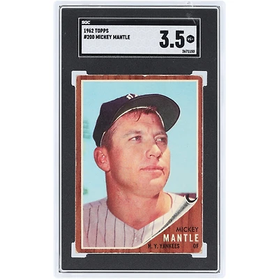 Mickey Mantle New York Yankees 1962 Topps #200 SGC Authenticated 3.5 Card