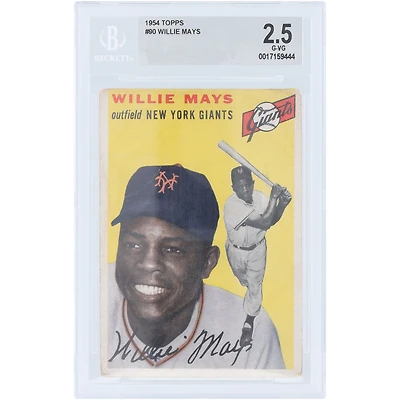 Willie Mays New York Giants 1954 Topps #90 BGS Authenticated 2.5 Card