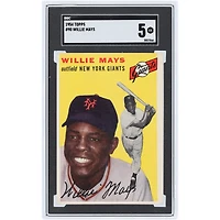 Willie Mays New York Giants 1954 Topps #90 SGC Authenticated 5 Card