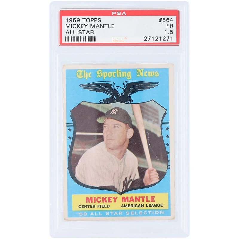 Mickey Mantle New York Yankees 1959 Topps All Star #564 PSA Authenticated 1.5 Card