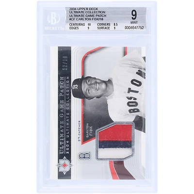 Carlton Fisk Boston Red Sox 2004 Upper Deck Ultimate Tri-Color Game Used Relic #GP-CF #12/18 BGS Authenticated 9 Card - 10,8.5,9,9 Subgrades