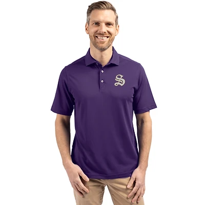 Men's Cutter & Buck  Purple Sewanee Tigers Virtue Eco Pique Recycled DryTec Polo