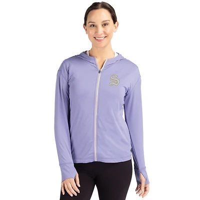 Women's Cutter & Buck  Purple Sewanee Tigers Daybreak Eco Recycled Full-Zip Hoodie
