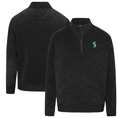 Women's Levelwear Black Seattle Mariners Camden Insignia 2.0 Quarter-Zip Jacket