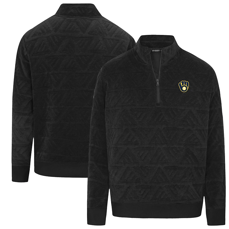 Women's Levelwear Black Milwaukee Brewers Camden Insignia 2.0 Quarter-Zip Jacket