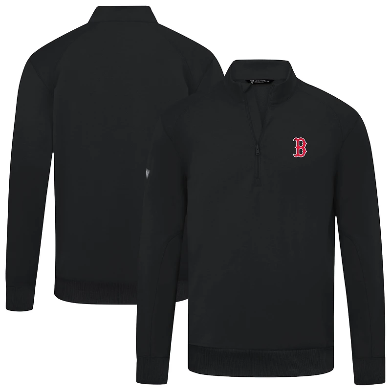Men's Levelwear Boston Red Sox Upright Insignia Tri-Blend Quarter-Zip Pullover