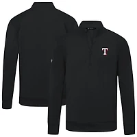 Men's Levelwear  Black Texas Rangers Upright Insignia Tri-Blend Quarter-Zip Pullover