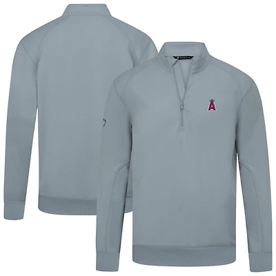 Men's Levelwear  Gray Los Angeles Angels Upright Insignia Tri-Blend Quarter-Zip Pullover