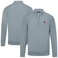 Men's Levelwear  Gray Los Angeles Angels Upright Insignia Tri-Blend Quarter-Zip Pullover