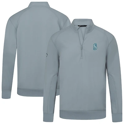 Men's Levelwear  Gray Seattle Mariners Upright Insignia Tri-Blend Quarter-Zip Pullover