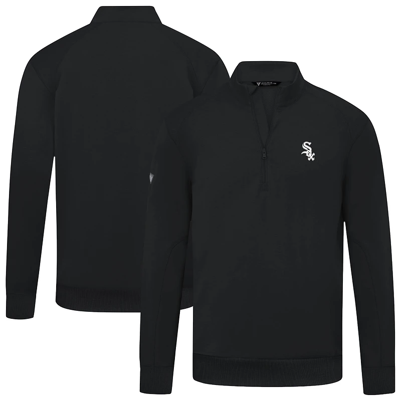 Men's Levelwear  Black Chicago White Sox Upright Insignia Tri-Blend Quarter-Zip Pullover