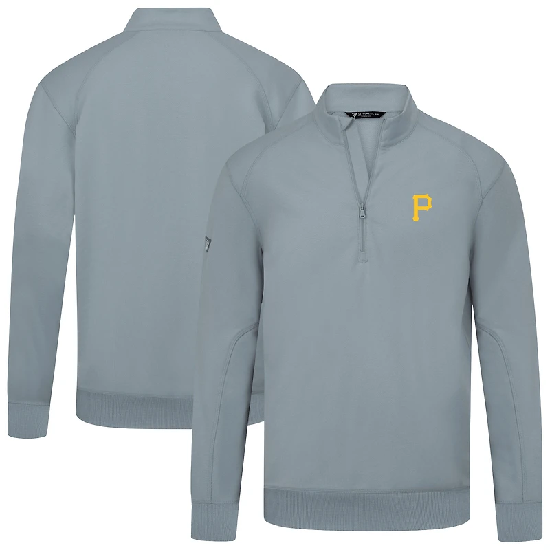 Men's Levelwear  Gray Pittsburgh Pirates Upright Insignia Tri-Blend Quarter-Zip Pullover
