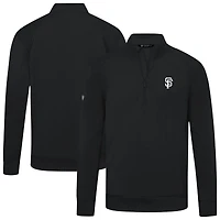 Men's Levelwear  Black San Francisco Giants Upright Insignia Tri-Blend Quarter-Zip Pullover