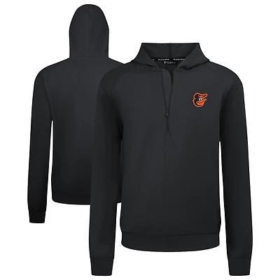 Men's Levelwear  Black Baltimore Orioles Technic Insignia Quarter-Zip Hoodie