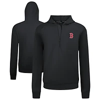 Men's Levelwear  Black Boston Red Sox Technic Insignia Quarter-Zip Hoodie