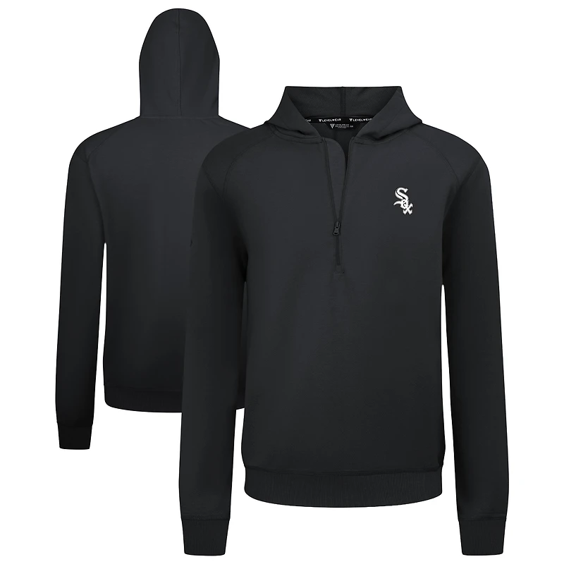 Men's Levelwear  Black Chicago White Sox Technic Insignia Quarter-Zip Hoodie