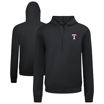 Men's Levelwear  Black Texas Rangers Technic Insignia Quarter-Zip Hoodie