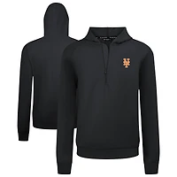 Men's Levelwear  Black New York Mets Technic Insignia Quarter-Zip Hoodie