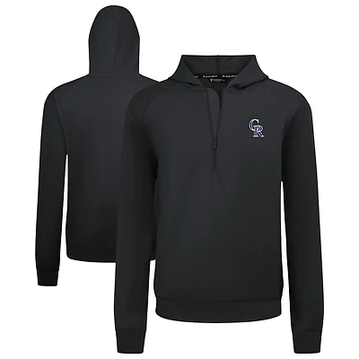 Men's Levelwear  Black Colorado Rockies Technic Insignia Quarter-Zip Hoodie