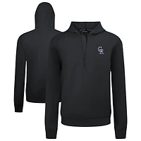 Men's Levelwear  Black Colorado Rockies Technic Insignia Quarter-Zip Hoodie