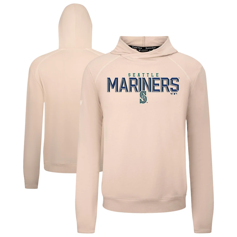Men's Levelwear Khaki Seattle Mariners Mandate Carve Tri-Blend Hoodie