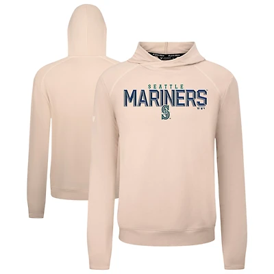Men's Levelwear  Khaki Seattle Mariners Mandate Carve Tri-Blend Hoodie