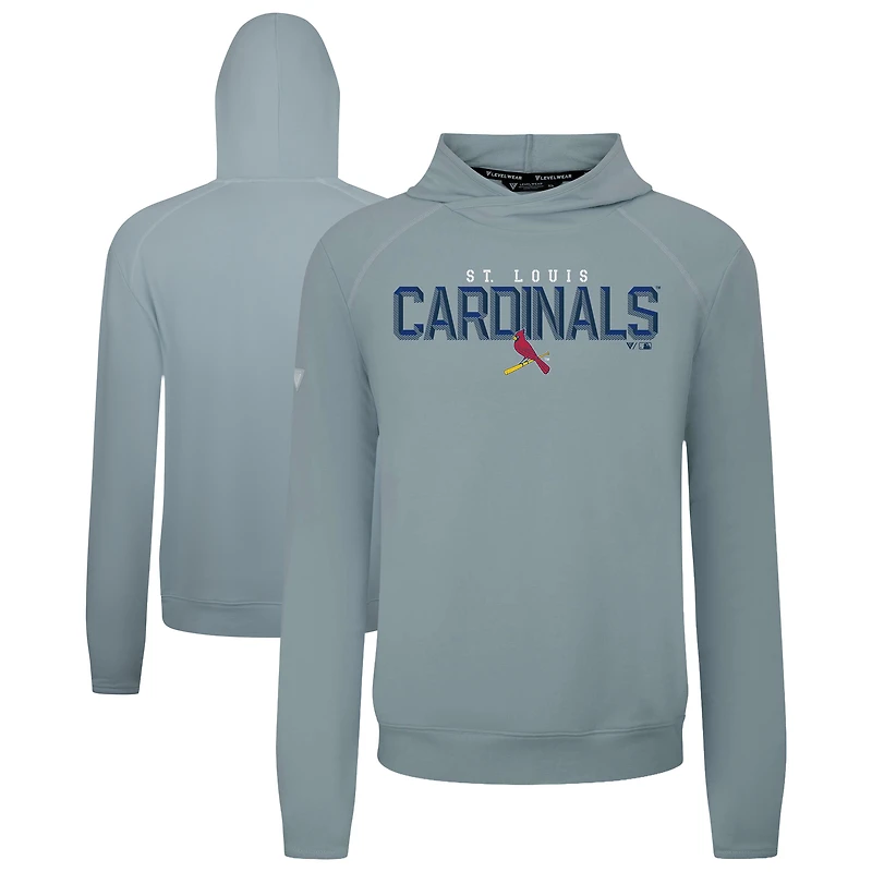 Men's Levelwear  Gray St. Louis Cardinals Mandate Carve Tri-Blend Hoodie
