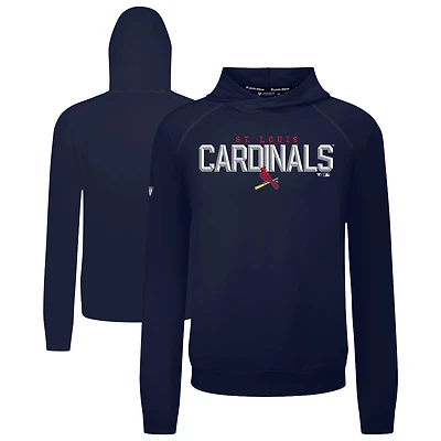 Men's Levelwear Navy St. Louis Cardinals Mandate Carve Tri-Blend Hoodie