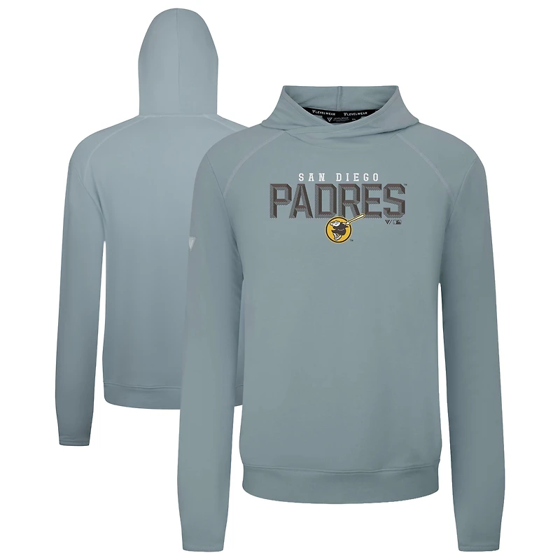 Men's Levelwear Gray San Diego Padres Mandate Carve Tri-Blend Hoodie