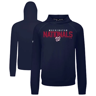Men's Levelwear  Navy Washington Nationals Mandate Carve Tri-Blend Hoodie