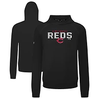 Men's Levelwear  Black Cincinnati Reds Mandate Carve Tri-Blend Hoodie
