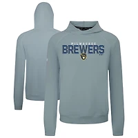 Men's Levelwear  Gray Milwaukee Brewers Mandate Carve Tri-Blend Hoodie