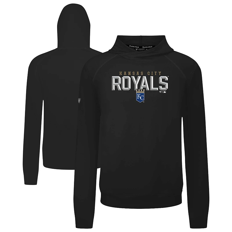Men's Levelwear Black Kansas City Royals Mandate Carve Tri-Blend Hoodie