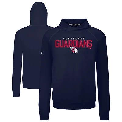 Men's Levelwear Navy Cleveland Guardians Mandate Carve Tri-Blend Hoodie