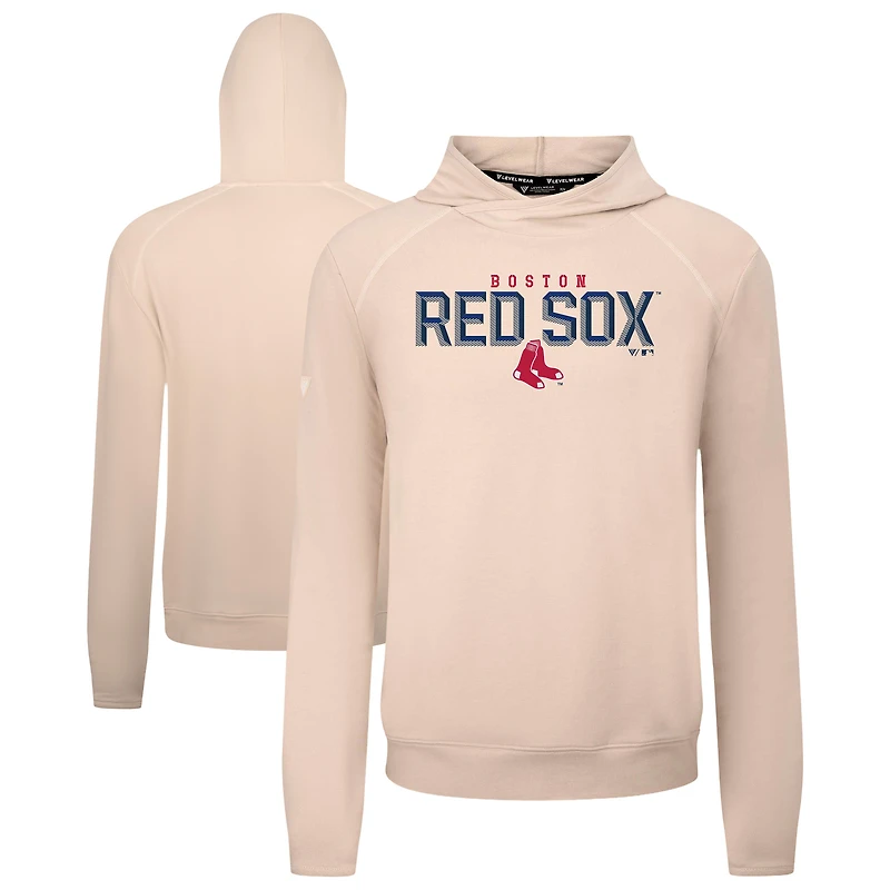 Men's Levelwear  Khaki Boston Red Sox Mandate Carve Tri-Blend Hoodie
