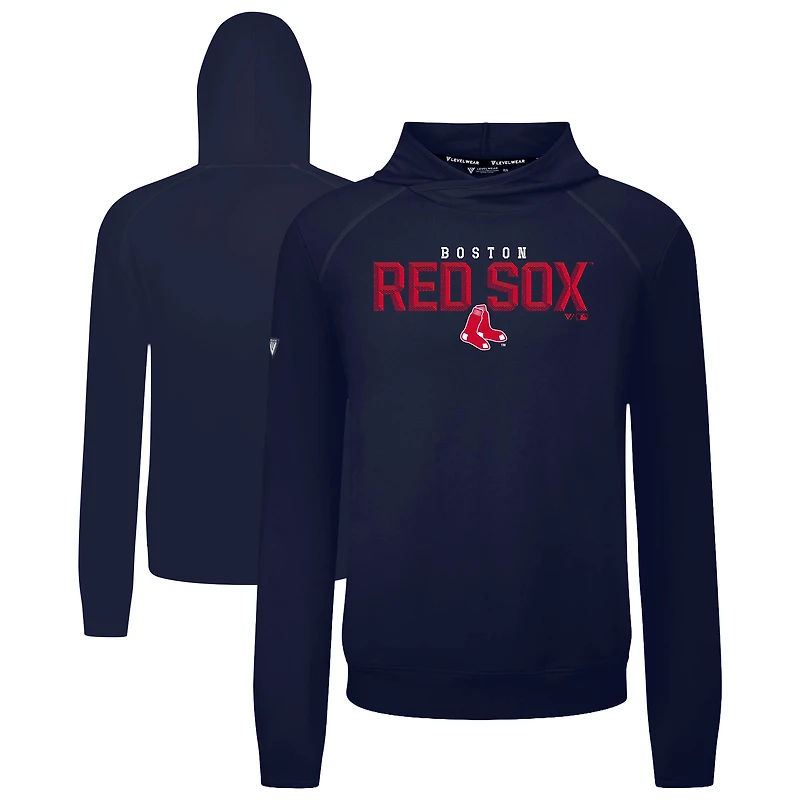 Men's Levelwear Navy Boston Red Sox Mandate Carve Tri-Blend Hoodie