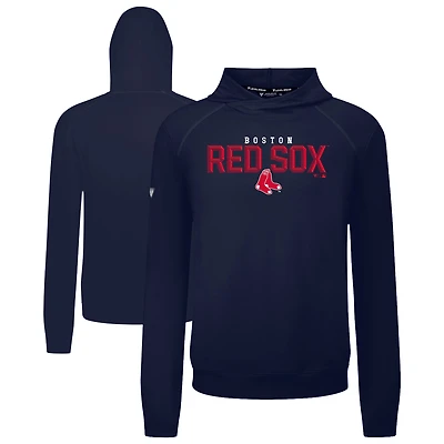 Men's Levelwear Navy Boston Red Sox Mandate Carve Tri-Blend Hoodie
